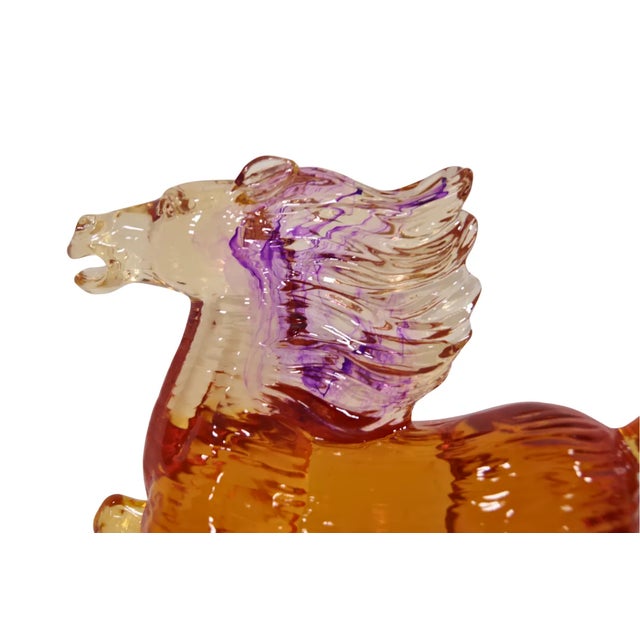 Pair of Vintage Acrylic Horse Figurines Circa: Mid Century For Sale - Image 4 of 4