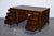 Burgundy Embossed Leather Top Twin Pedestal Desk from Globe Wernicke For Sale - Image 3 of 18