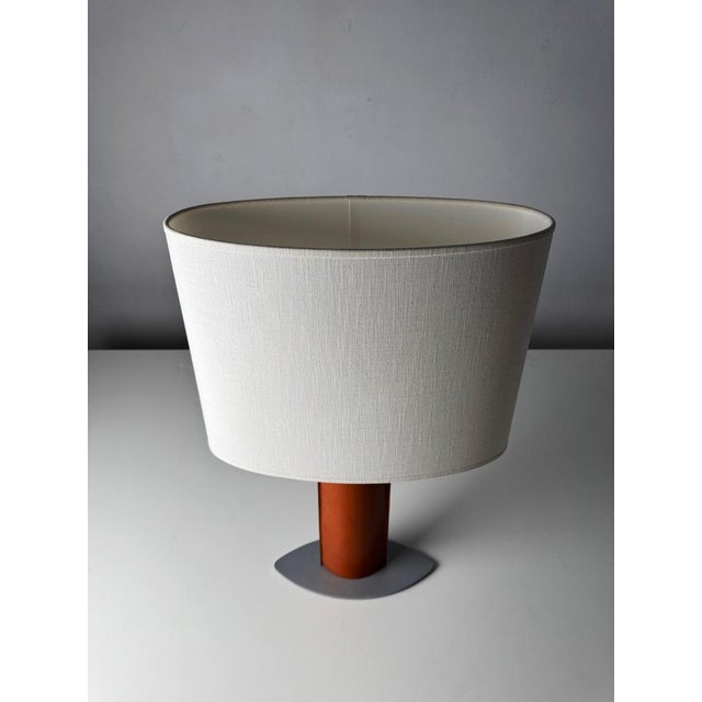 Taller Uno Serena Table Lamp with Leather-Clad Shaft, 1990s For Sale - Image 9 of 11