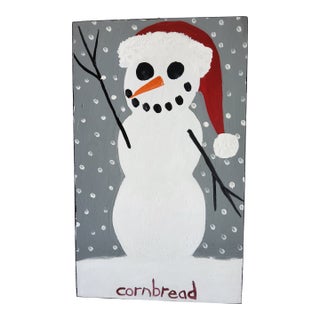 Contemporary Folk Art Snowman by John "Cornbread" Anderson For Sale