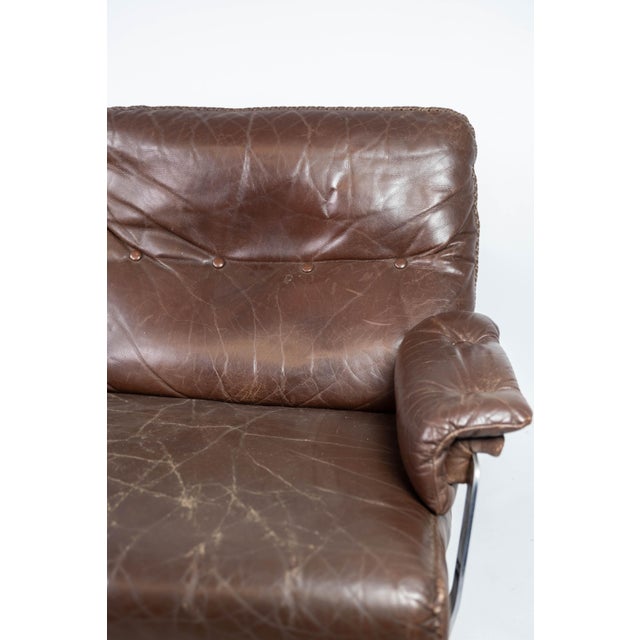 1970s 2-Seater Sofa in Patinated Brown Leather by Arne Norell, 1970s For Sale - Image 5 of 18
