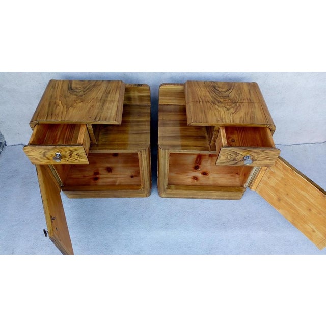 1940s Art Deco Bedside Tables by Jindrich Halabala for Up Závody, 1940s, Set of 2 For Sale - Image 5 of 18