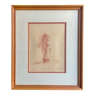 Connie King Vintage "Brigitte Bardot" Nude Lithograph – Signed & Framed, Edition 164/375 For Sale