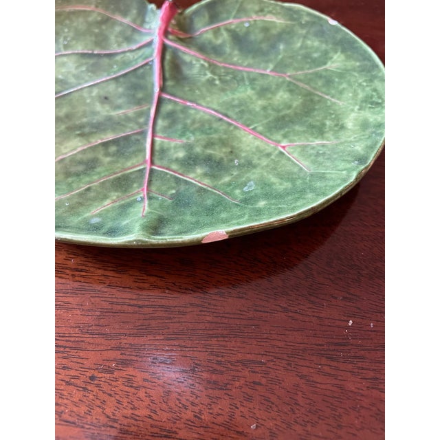1990s Ceramic Sea Grape Leaf Dish For Sale - Image 5 of 7