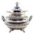 Silver Sugar Bowl with Reliefs, Applications, Handles, Knob Lid and Claw-Shaped Feet For Sale