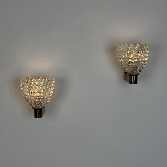 Gold Rostrato Glass Wall Sconces by Ercole Barovier for Barovier & Toso, 1940s, Set of 2 For Sale - Image 8 of 17