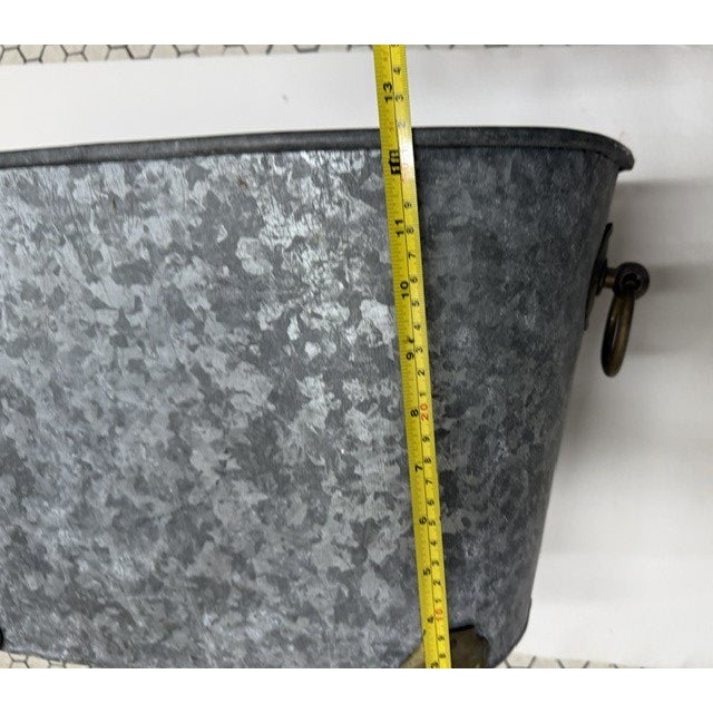 1990s Hen-Feathers Collection Galvanized Clawfoot Garden Tub Trough For Sale - Image 13 of 14