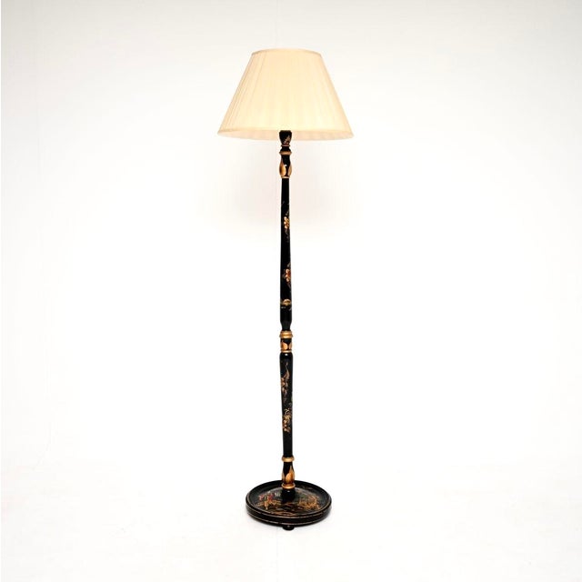 Antique Lacquered Chinoiserie Floor Lamp, 1930 For Sale - Image 10 of 10