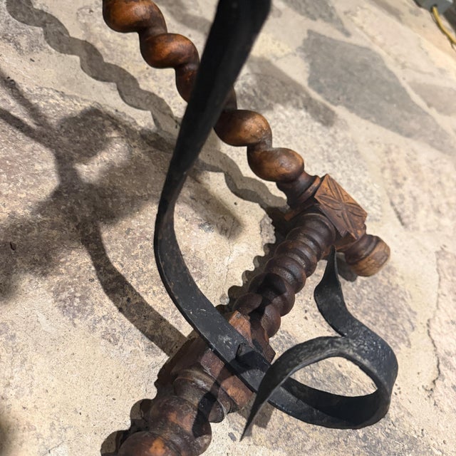 Antique 19th-Century Spanish Side Table Solomonic Legs Wrought Iron For Sale - Image 14 of 17