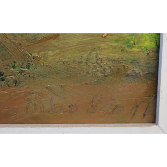 Piero Leo, Landscape, 1971, Oil Painting on Hardboard, Framed For Sale - Image 9 of 11