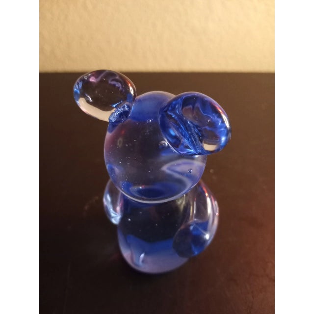 Contemporary 1980s Blue Art Glass Mouse Figurine For Sale - Image 3 of 5