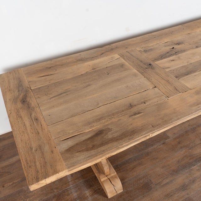 Farmhouse Large Bleached French Oak Dining Table For Sale - Image 3 of 13