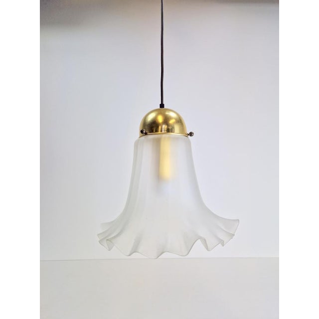 Glass & Brass Pendant Lamp from Peill & Putzler For Sale - Image 11 of 12