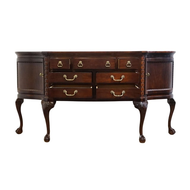 Century Furniture Solid Mahogany Traditional Chippendale Style Ball & Claw 42" Sideboard Buffet 671-407 For Sale In Kansas City - Image 6 of 14
