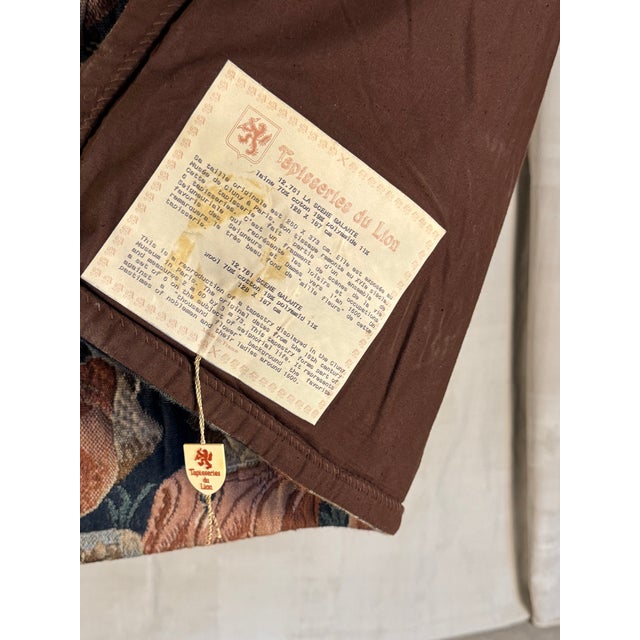 French Tapisseries Du Lion “La Scène Galante” Tapestry | Circa 1950 For Sale - Image 17 of 18