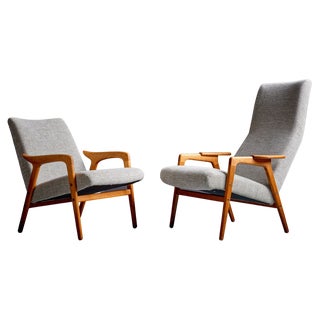 Set of Reado and Ruster Lounge Chairs attributed to Yngve Ekström, 1960s For Sale