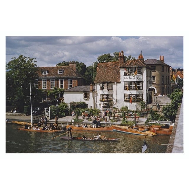 Henley Regatta 1955 Free mooring at the Angel Hotel at Henley-on-Thames on the River Thames, during the Henley Regatta,...