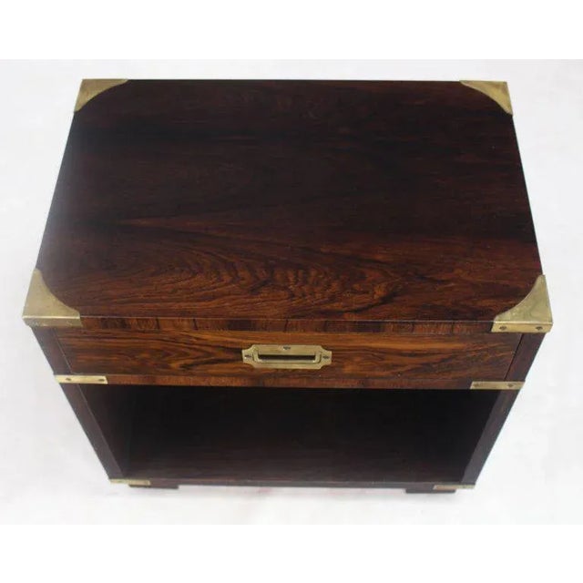 Mid 20th Century 20th Century Campaign John Stuart Rosewood and Brass Nightstand For Sale - Image 5 of 9