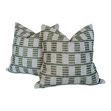 Fermoie Cove 20" Pillows in Grass, Double Sided Pair of 2 For Sale