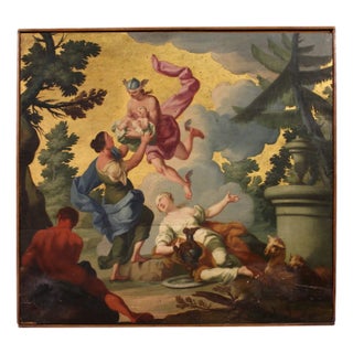 Italian Artist, Hermes Entrusts Dionysus to the Nymphs of Mount Nysa, 1760, Oil on Panel, Framed For Sale