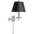 Chapman & Myers for Visual Comfort Signature Dorchester Swing Arm in Polished Nickel with Black Shade For Sale