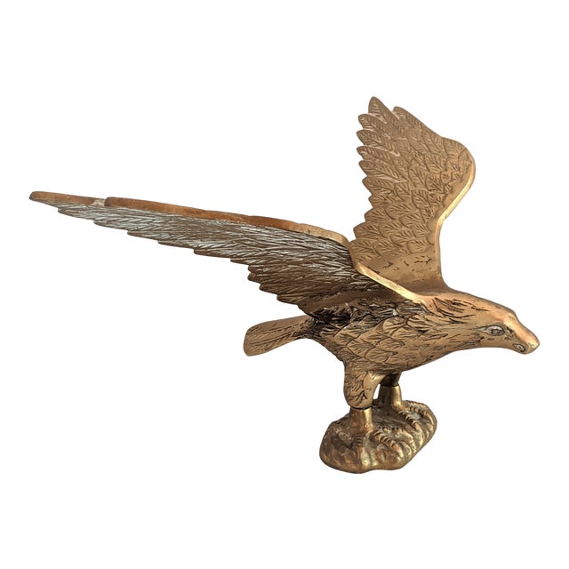 Large Flying Brass Eagle Figurine Chairish