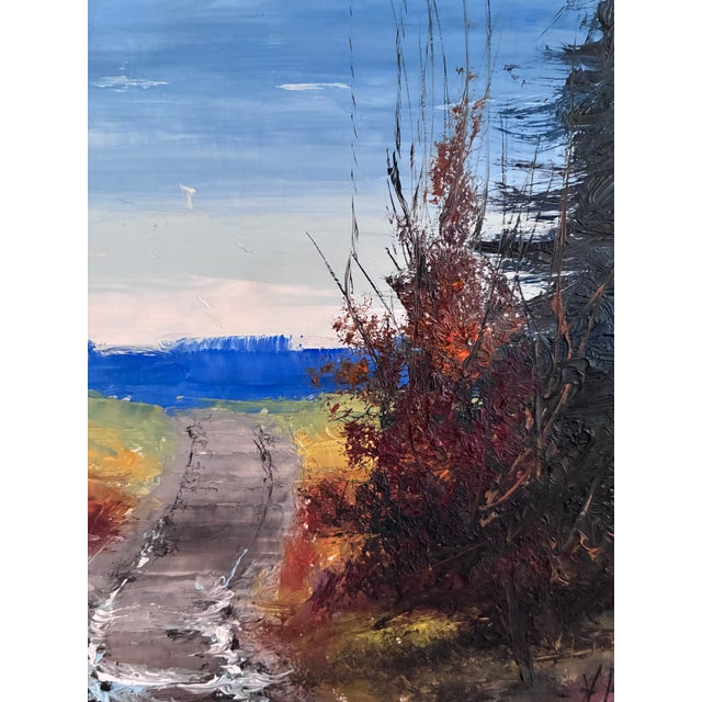 Rustic European Vintage Original Landscape Oil Painting For Sale - Image 3 of 12