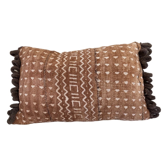 Textile African Custom Made Bogolan Lumbar Mud Cloth Pillow 16.5" For Sale - Image 7 of 8