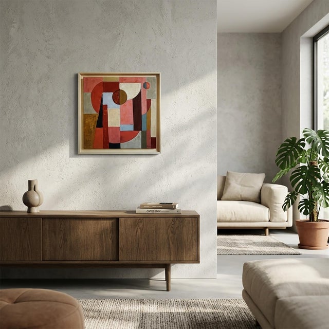 Construction Intime, Contemporary Abstract Geometric Oil Painting Framed by Sophie Dumont For Sale - Image 9 of 10
