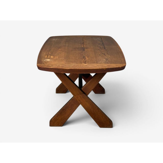 Danish Modern, Brutalist Dining Table, Stained Pine, Denmark, 1960s For Sale - Image 17 of 18