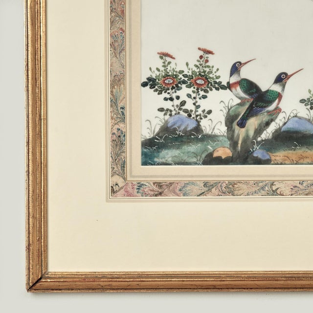 Pair of Antique Chinese Pith Paintings of Birds For Sale In West Palm - Image 6 of 18