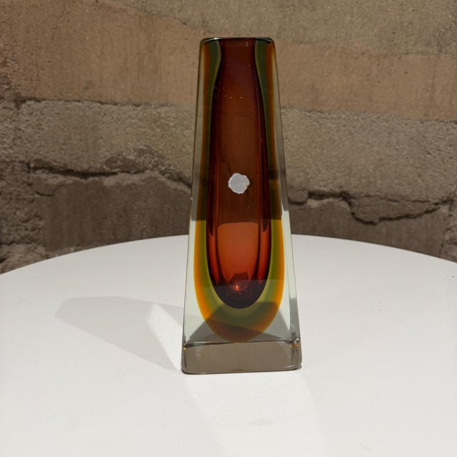 For your consideration, a Murano vase with beautiful drop design and striking colors. Attributed to Czech Sommerso by the...