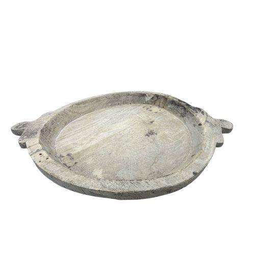 Farmhouse Vintage Wooden Parat Bowl For Sale - Image 3 of 5