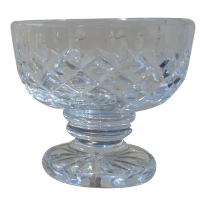 1980s Waterford Clara Lismore Crystal Footed Knopped Bowl