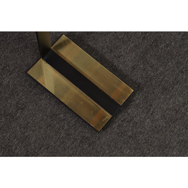 Vintage Modernist Iron and Brass Fireplace Tool Set With Brush, Shovel and Poker For Sale - Image 11 of 17