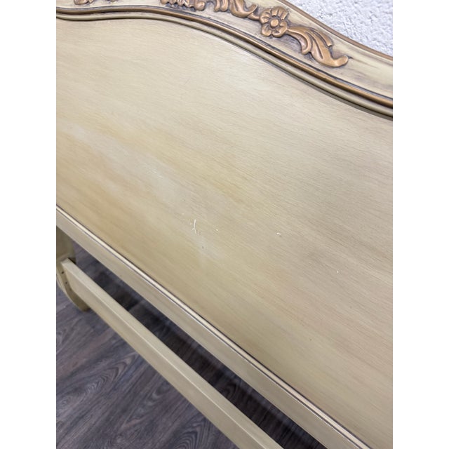 Vintage Twin Size French Provincial Louis XV Style French Bisque Cream Bed For Sale - Image 13 of 15