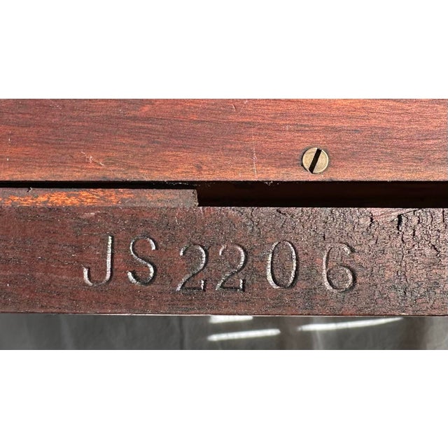Burnt Umber 1920s W. & J. Sloane Master Craftsmen Mahogany Canterbury Magazine Rack For Sale - Image 8 of 11