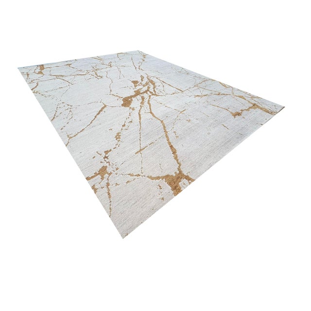 Rh Lakshmi Wool Rug – 10' × 14' Cream / Bronze | Hand-Knotted Himalayan Wool & Jute | Made in Nepal For Sale In Columbus - Image 6 of 18