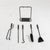 Fireplace tool set designed by architects Afra and Tobia Scarpa for Dimensione Fuoco. The set rests on a minimalist...