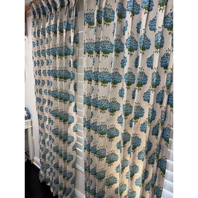 Pair of Katie Ridder Peony Curtains Drapes For Sale - Image 4 of 4