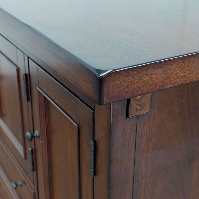 Brown Pottery Barn Torrens Bar Cabinet For Sale - Image 8 of 11