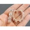 Bochic "Orient" Vintage White Topaz Classic Hoop Earrings 18K Gold & Silver For Sale - Image 10 of 18