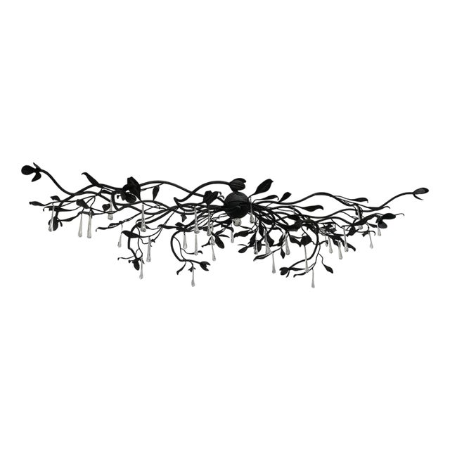 Florentine Art Black Metal Wrought Iron Chandelier from Simoeng, Italy For Sale