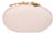 Joanna Oval Clutch in Pale Pink With Gold Flower Clasp For Sale
