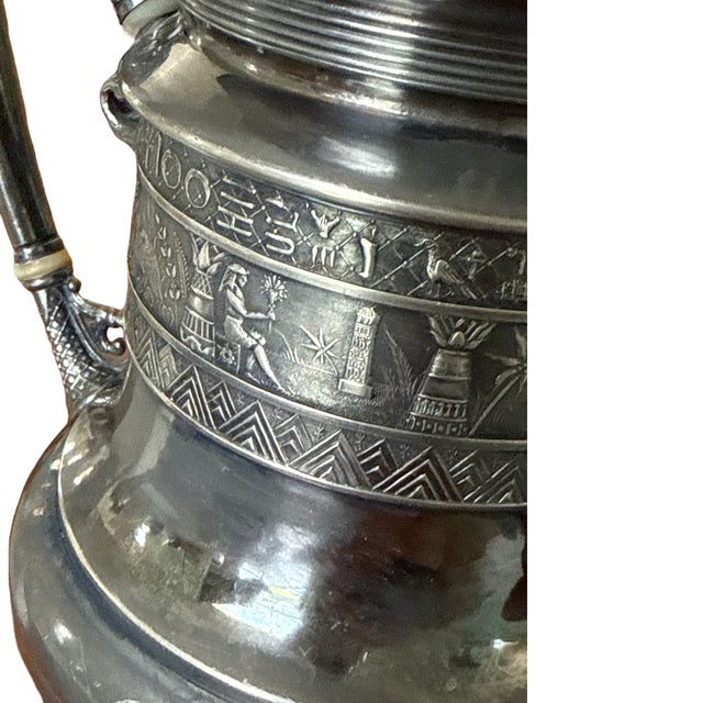 Victorian Egyptian Revival Derby Silver Co. Quadruple Plate Coffee Pot, C. 1875-1898 For Sale - Image 12 of 17
