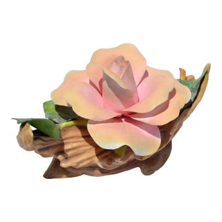 1950 American Express Rose Sculpture Edward Marshall Boehm Fine Bone China Handmade For Sale