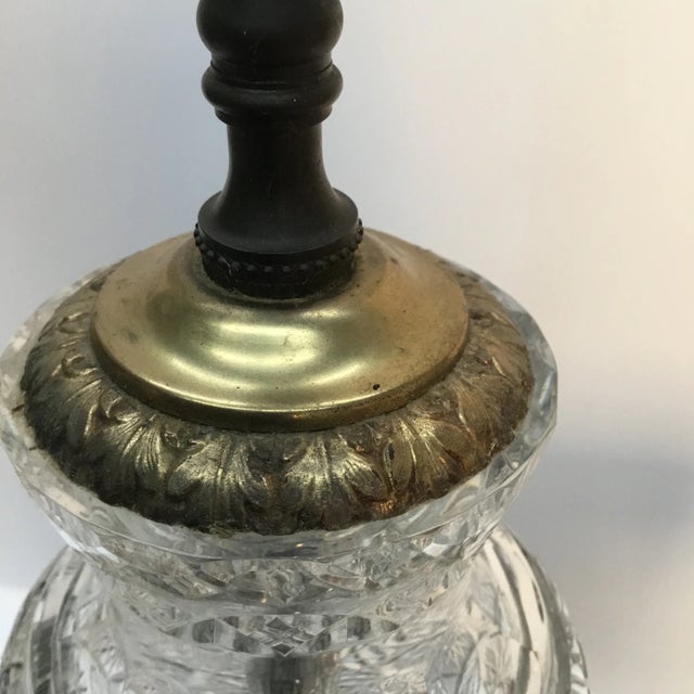 Early 20th Century Brass and Cut Class Lamp on Onyx Base For Sale - Image 9 of 10