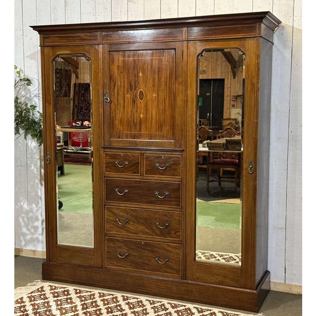 19th Century English Mahogany Wardrobe For Sale - Image 17 of 18