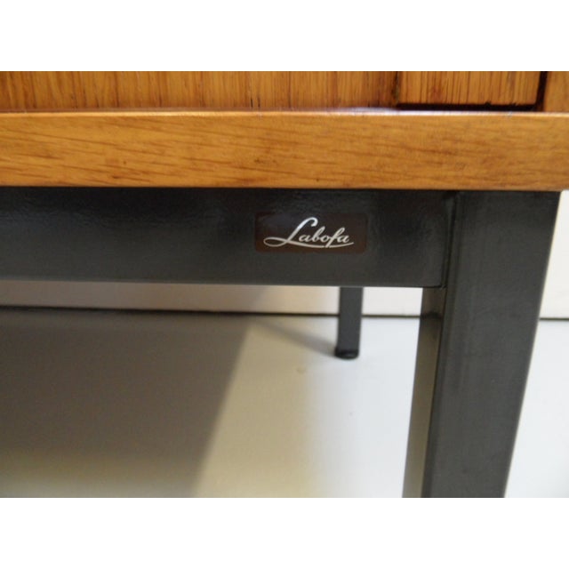 Wood Vintage Danish Filing Cabinet with Roller Shutter in Oak, 1950s For Sale - Image 7 of 10