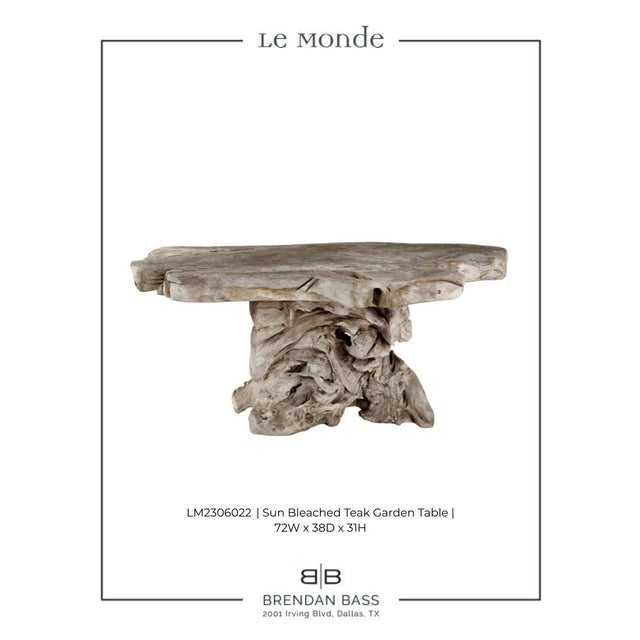 Sun Bleached Organic Form Teak Table For Sale - Image 4 of 5